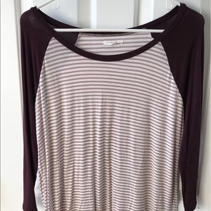 Striped baseball tee